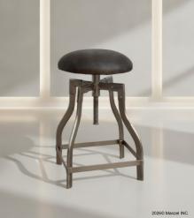 ADJUSTABLE HEIGHT METAL & LEATHER STOOL