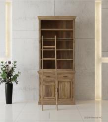 Wooden Book Case Almirah with Ladder 