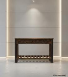 HAND CARVED SOLID RECLAIMED WOOD CONSOLE TABLE