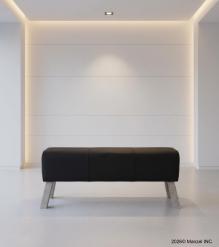LEATHER & WOOD UPHOLSTERED BENCH