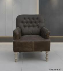 FULL HIDE LEATHER UPHOLSTERED CHAIR