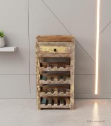 SOLID RECLAIMED TEAK WOOD WINE CABINET