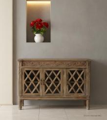 HAND CARVED SOLID WOOD SIDEBOARD