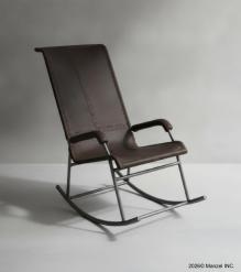 FULL HIDE LEATHER & IRON ROCKING CHAIR