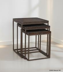 WDN+IRON STOOL SET OF 3