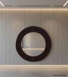 WOODEN ROUND MIRROR FRAME