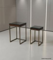 WDN+IRON COFFEE TABLE SET OF 2