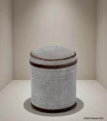 Upholstered Canvas & Leather Stool