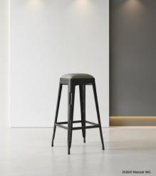 Upholstered Solid Iron Stool