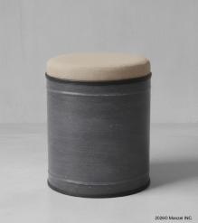 Round Upholstered Iron Stool