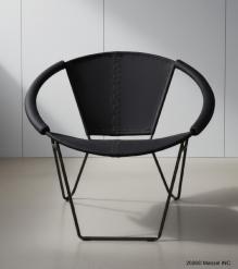 FULL HIDE LEATHER AND IRON CHAIR