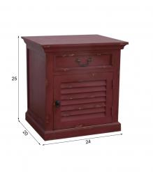 SOLID WOOD END TABLE / NIGHTSTAND W/ 1 DRAWER & 1 DOOR