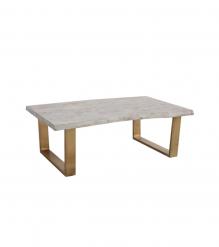 SOLID LIVE EDGE WOOD COFFEE TABLE W/ METAL BASE