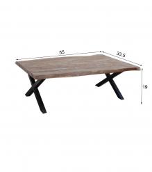 SOLID LIVE EDGE WOOD COFFEE TABLE W/ METAL BASE