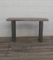SOLID LIVE EDGE WOOD & IRON CONSOLE TABLE
