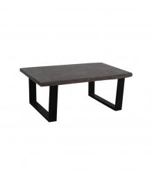 SOLID LIVE EDGE WOOD COFFEE TABLE W/ METAL BASE