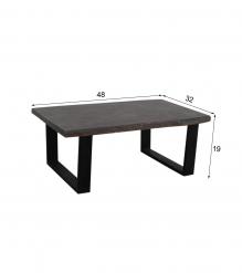SOLID LIVE EDGE WOOD COFFEE TABLE W/ METAL BASE