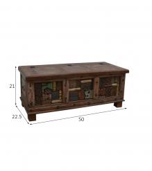 RECLAIMED WOOD STORAGE TRUNK W/ UNUSUAL INLAY