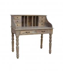 SOLID WOOD WRITING DESK TABLE W/ ATTACHED ORGANIZER