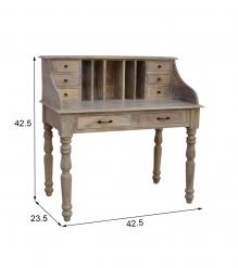 SOLID WOOD WRITING DESK TABLE W/ ATTACHED ORGANIZER