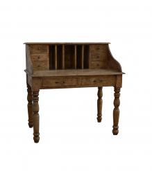 SOLID WOOD WRITING DESK TABLE W/ ATTACHED ORGANIZER