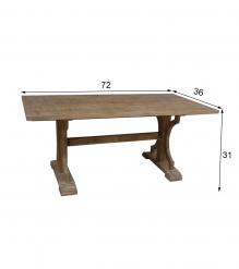 SOLID WOOD X BASE TRESTLE DINING TABLE