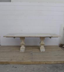 SOLID WOOD PEDESTAL EXTENSION DINING TABLE