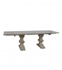 SOLID WOOD PEDESTAL EXTENSION DINING TABLE