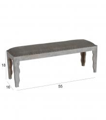 UPHOLSTERED CLOTH & SOLID WOOD BENCH