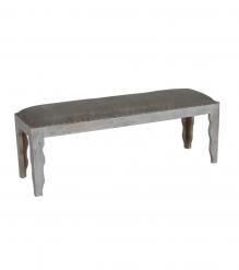 UPHOLSTERED CLOTH & SOLID WOOD BENCH