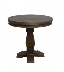 SOLID WOOD ROUND PEDESTAL END TABLE