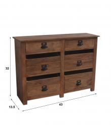 SOLID WOOD 6 DRAWER CHEST