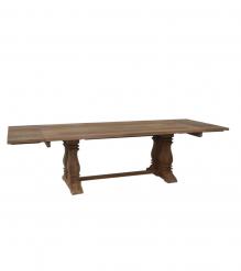 SOLID WOOD PEDESTAL EXTENSION DINING TABLE