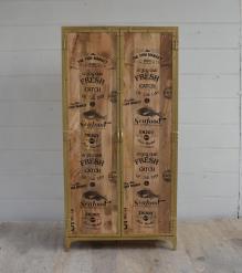 CATCH OF THE DAY WOOD + IRON 2 DOOR CABINET
