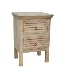 SOLID WOOD 2 DRAWER END TABLE / NIGHTSTAND