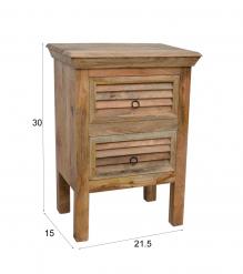 SOLID WOOD 2 DRAWER END TABLE / NIGHTSTAND