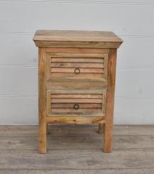 SOLID WOOD 2 DRAWER END TABLE / NIGHTSTAND