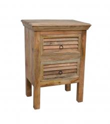 SOLID WOOD 2 DRAWER END TABLE / NIGHTSTAND