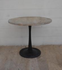ROUND SOLID WOOD TOP & IRON BASE TABLE