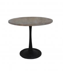 ROUND SOLID WOOD TOP & IRON BASE TABLE