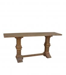 SOLID WOOD PEDESTAL CONSOLE / SOFA TABLE
