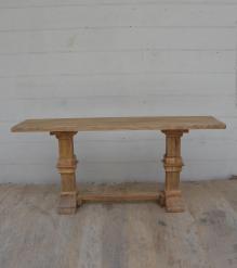 SOLID WOOD PEDESTAL CONSOLE / SOFA TABLE