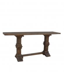 SOLID WOOD PEDESTAL CONSOLE / SOFA TABLE