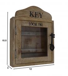 SOLID WOOD & GLASS KEY BOX