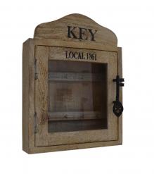 SOLID WOOD & GLASS KEY BOX