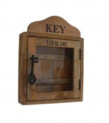 SOLID WOOD & GLASS KEY BOX
