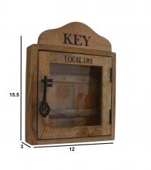 SOLID WOOD & GLASS KEY BOX