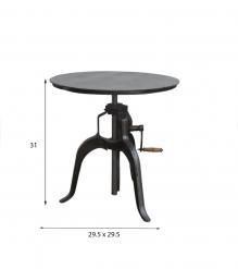 ADJUSTABLE HEIGHT IRON CRACK ROUND TABLE