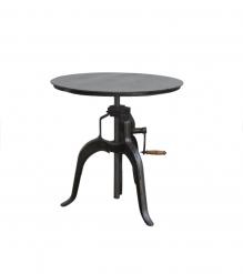 ADJUSTABLE HEIGHT IRON CRACK ROUND TABLE