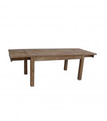 EXTENDABLE SOLID WOOD DINING TABLE W/ SELF-STORING EXTENSIONS